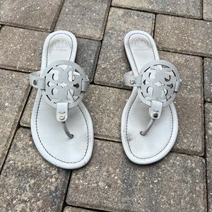 White Tory Burch Miller Sandals